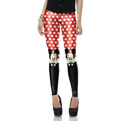 Active Women Minnie Mickey Yoga Gym Leggings Athletic Women Sport Clothing Workout Femme Mujer Sportwear Fitness Cartoon Pants