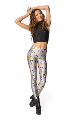 Active Women Minnie Mickey Yoga Gym Leggings Athletic Women Sport Clothing Workout Femme Mujer Sportwear Fitness Cartoon Pants