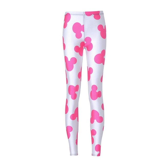 Active Women Minnie Mickey Yoga Gym Leggings Athletic Women Sport Clothing Workout Femme Mujer Sportwear Fitness Cartoon Pants