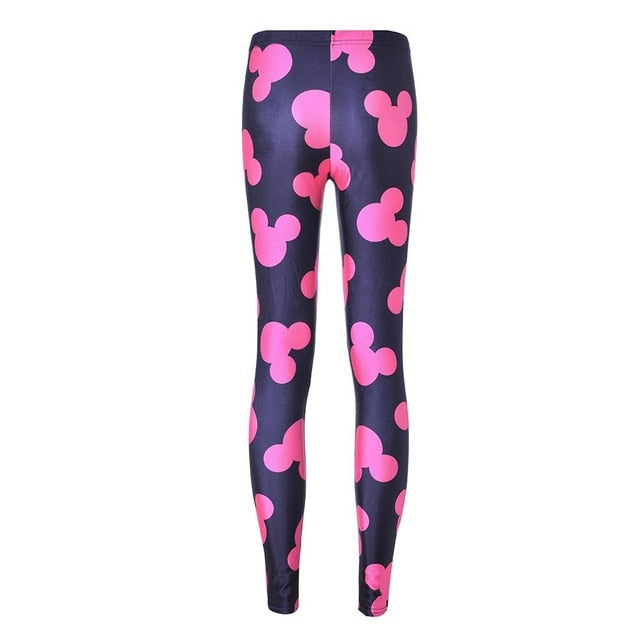 Active Women Minnie Mickey Yoga Gym Leggings Athletic Women Sport Clothing Workout Femme Mujer Sportwear Fitness Cartoon Pants