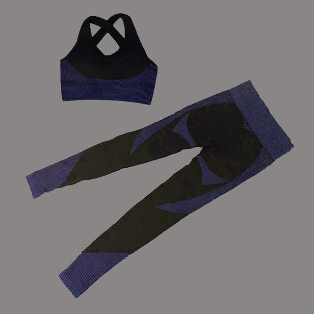 2020 New Yoga Set Seamless Workout Women Yoga Sportswear Fitness Bra Sports Suits Gym Clothing Leggings Sport Women Fitness Suit