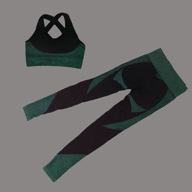 2020 New Yoga Set Seamless Workout Women Yoga Sportswear Fitness Bra Sports Suits Gym Clothing Leggings Sport Women Fitness Suit