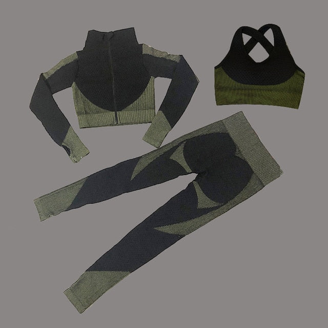 2020 New Yoga Set Seamless Workout Women Yoga Sportswear Fitness Bra Sports Suits Gym Clothing Leggings Sport Women Fitness Suit