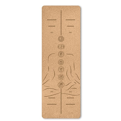 6mm Cork TPE Yoga Mat 183*61cm Printed Non-slip Mat Home Fitness Pad Gymnastics Pilates Training Sport Beginners Mat Bag&Strap