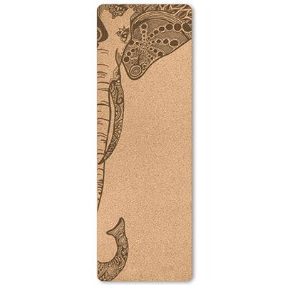 6mm Cork TPE Yoga Mat 183*61cm Printed Non-slip Mat Home Fitness Pad Gymnastics Pilates Training Sport Beginners Mat Bag&Strap