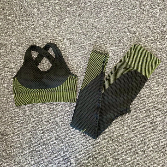 New yoga bra suits Women yoga set gym clothing Female Sport fitness suit Running Clothes yoga top+ Leggings women Seamless gym