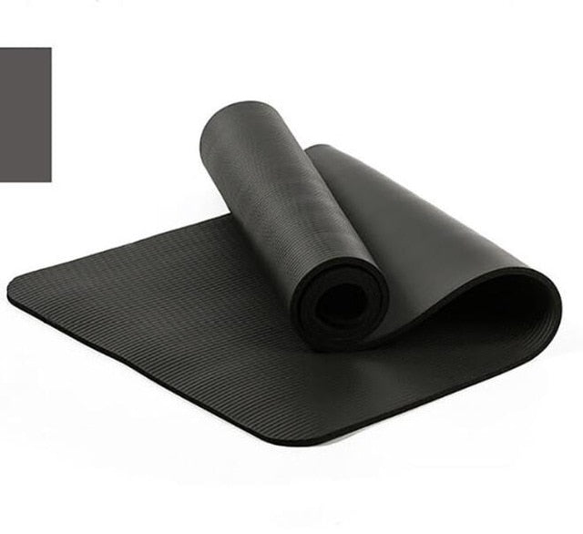 Quality 10mm NBR Yoga Mat with Free Carry Rope 183*61cm Non-slip Thick Pad Fitness Pilates Mat for Outdoor Gym Exercise Fitness