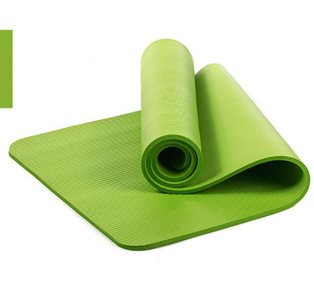 Quality 10mm NBR Yoga Mat with Free Carry Rope 183*61cm Non-slip Thick Pad Fitness Pilates Mat for Outdoor Gym Exercise Fitness