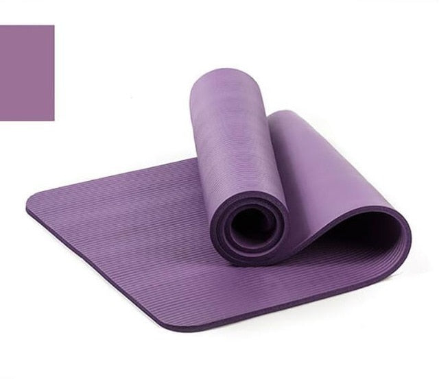 Quality 10mm NBR Yoga Mat with Free Carry Rope 183*61cm Non-slip Thick Pad Fitness Pilates Mat for Outdoor Gym Exercise Fitness