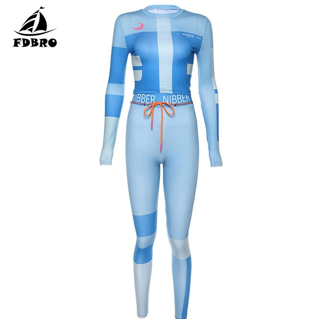 FDBRO Yoga Set Fall Winter Tracksuit High Waist Leggings Sets Sport Suit Women Active Wear Fitness Clothing 2 Piece Set Women
