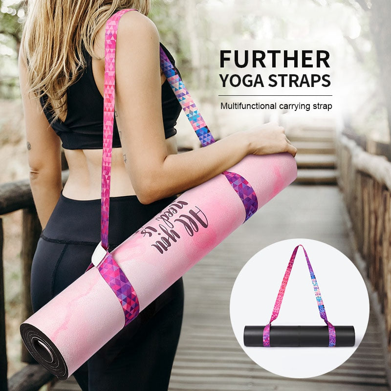 Yoga Mat Strap Belt Adjustable Sports Sling Shoulder Carry Strap Belt Multi-function  Exercise Fitness Elastic Yoga Stretch Belt