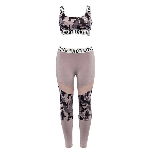 JINXIUSHIRT Women Printing Yoga Set Outdoor Fitness Clothing Tight Gym Slim Running Sports Bra +Pants Set Women Sport Suit