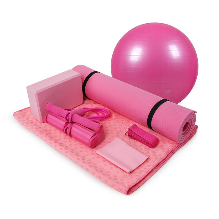 7 Pcs Yoga Set Health Fitness Home Includes Yoga Mat Yoga Blocks Yoga Towel Yoga Ball Pedal Ttension Rope Band  A Yoga Strap