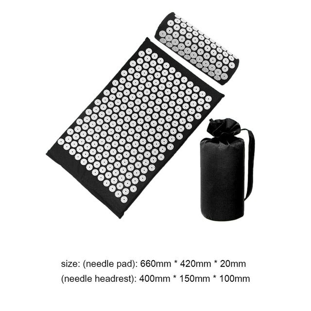 Massager Cushion Massage Yoga Mat Acupressure Relieve Stress Back Body Pain Spike Mat Acupuncture Massage Yoga Mat with Pillow