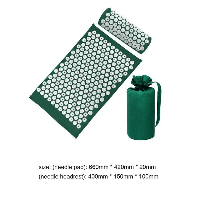Massager Cushion Massage Yoga Mat Acupressure Relieve Stress Back Body Pain Spike Mat Acupuncture Massage Yoga Mat with Pillow
