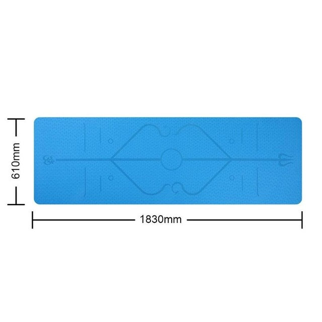 TPE Yoga Mat with Position Line Non Slip Carpet Mat Beginner Sports Fitness Gymnastics Mats Gym Pads 6mm Mats Yoga