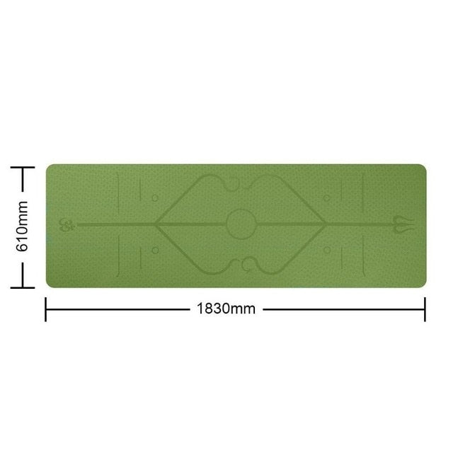 TPE Yoga Mat with Position Line Non Slip Carpet Mat Beginner Sports Fitness Gymnastics Mats Gym Pads 6mm Mats Yoga