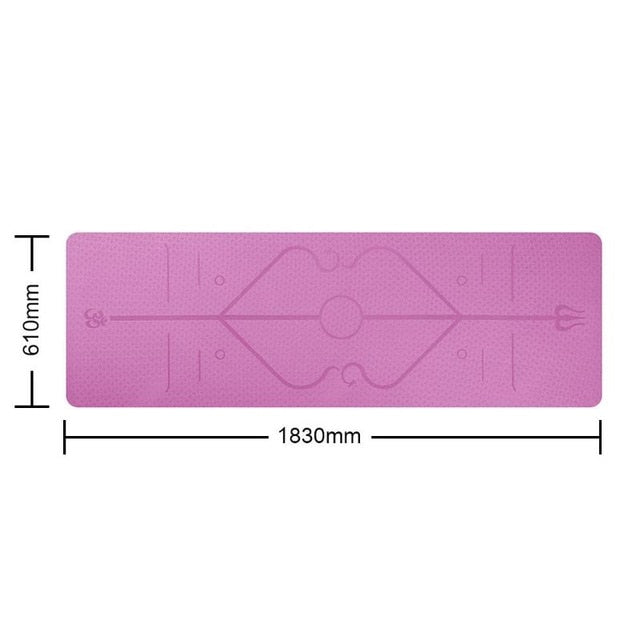 TPE Yoga Mat with Position Line Non Slip Carpet Mat Beginner Sports Fitness Gymnastics Mats Gym Pads 6mm Mats Yoga