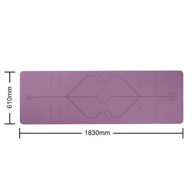 TPE Yoga Mat with Position Line Non Slip Carpet Mat Beginner Sports Fitness Gymnastics Mats Gym Pads 6mm Mats Yoga