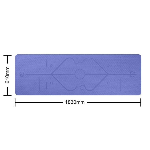 TPE Yoga Mat with Position Line Non Slip Carpet Mat Beginner Sports Fitness Gymnastics Mats Gym Pads 6mm Mats Yoga