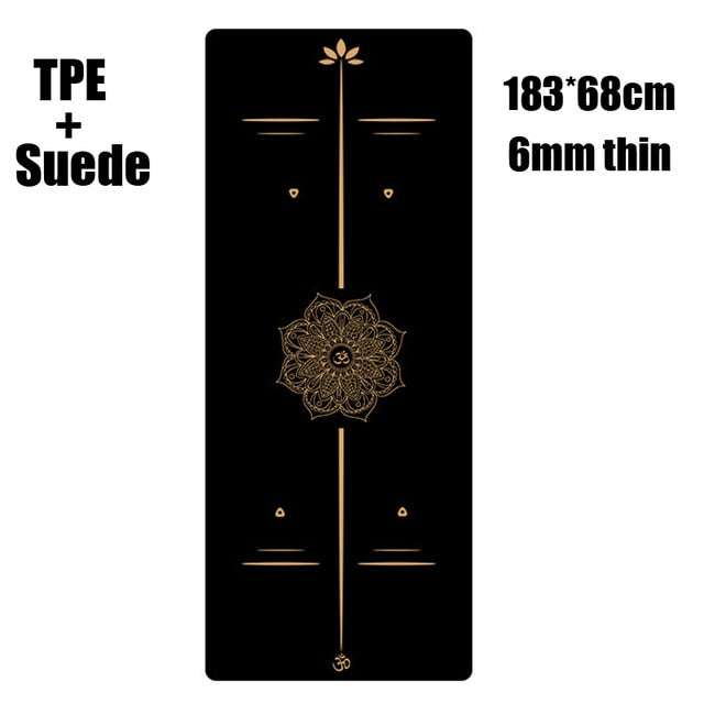 183X68cm 6mm Suede TPE Yoga Mat Sports Mats For Fitness Pilates Exercise Gymnastic Yoga Mat thick With Position Line pranamat