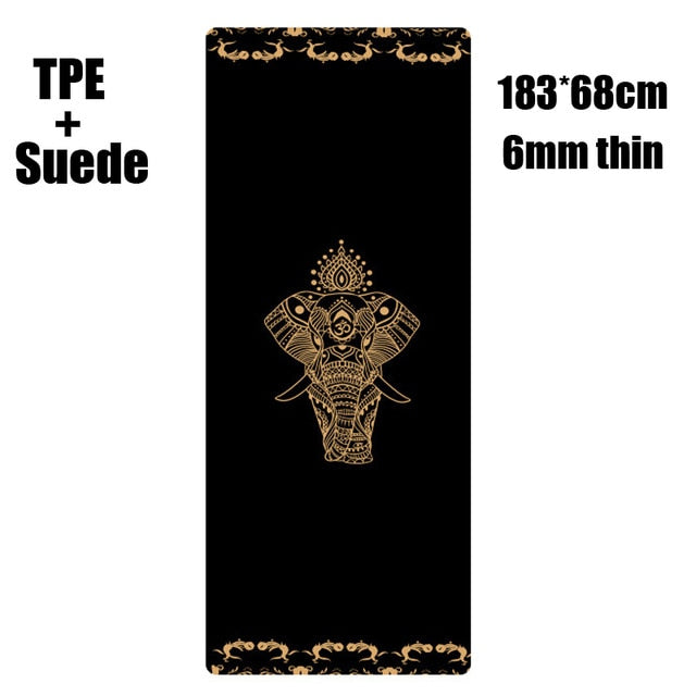 183X68cm 6mm Suede TPE Yoga Mat Sports Mats For Fitness Pilates Exercise Gymnastic Yoga Mat thick With Position Line pranamat