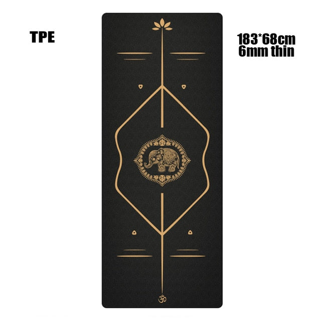 183X68cm 6mm Suede TPE Yoga Mat Sports Mats For Fitness Pilates Exercise Gymnastic Yoga Mat thick With Position Line pranamat