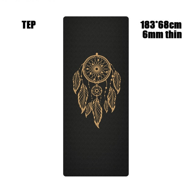 183X68cm 6mm Suede TPE Yoga Mat Sports Mats For Fitness Pilates Exercise Gymnastic Yoga Mat thick With Position Line pranamat