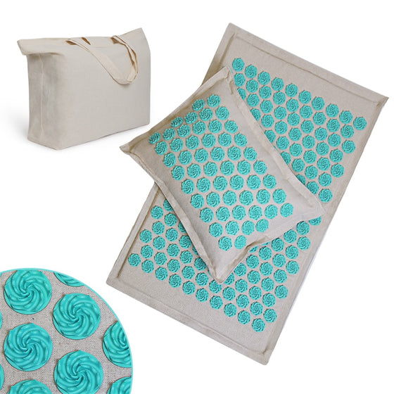 Skipe Mat Acupressure Mat, Massage Mat and Pillow Set Yoga Mat Relieve Back, Neck and Sciatic Pain, Relax Muscles, Relieve