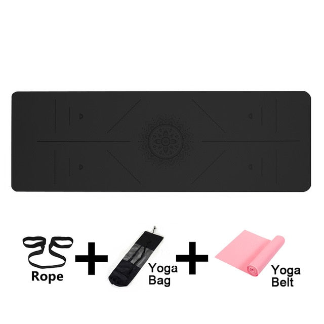 Yoga Mat 1830*590*6mm TPE Yoga Mats Position Line Non Slip Mat Yoga Beginner Environmental Fitness Gymnastics Mats Exercise Mat