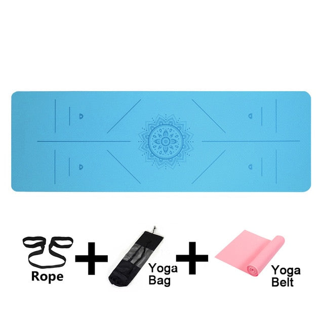Yoga Mat 1830*590*6mm TPE Yoga Mats Position Line Non Slip Mat Yoga Beginner Environmental Fitness Gymnastics Mats Exercise Mat