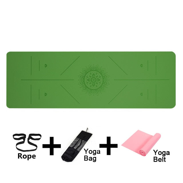 Yoga Mat 1830*590*6mm TPE Yoga Mats Position Line Non Slip Mat Yoga Beginner Environmental Fitness Gymnastics Mats Exercise Mat
