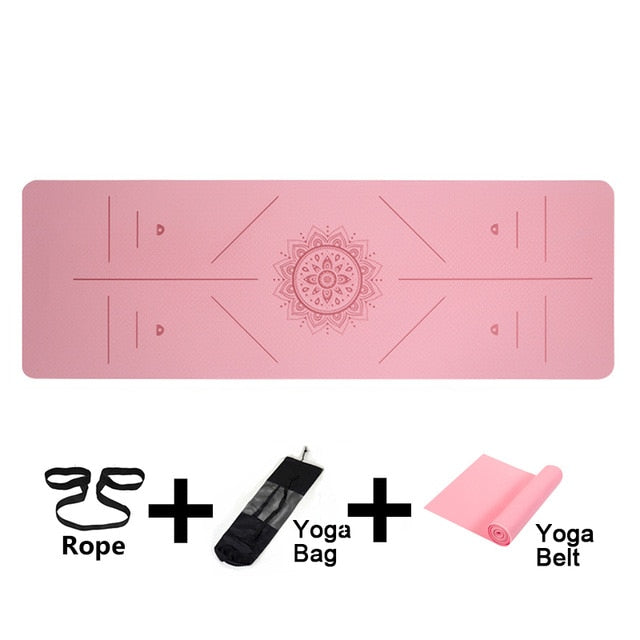 Yoga Mat 1830*590*6mm TPE Yoga Mats Position Line Non Slip Mat Yoga Beginner Environmental Fitness Gymnastics Mats Exercise Mat
