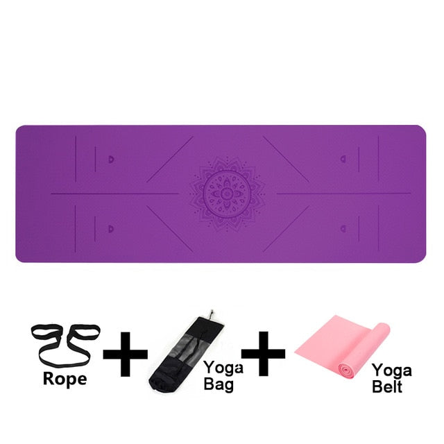 Yoga Mat 1830*590*6mm TPE Yoga Mats Position Line Non Slip Mat Yoga Beginner Environmental Fitness Gymnastics Mats Exercise Mat