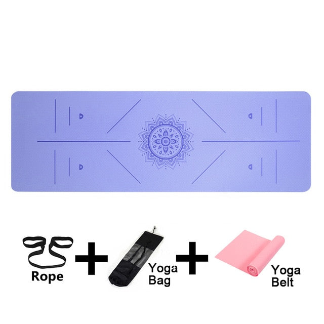 Yoga Mat 1830*590*6mm TPE Yoga Mats Position Line Non Slip Mat Yoga Beginner Environmental Fitness Gymnastics Mats Exercise Mat